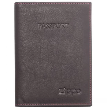 Image of Zippo Brown Leather Passport Holder (10 x 14 x 1cm)
