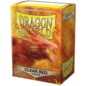 Image of Dragon Shield Clear Red See Thru Matte Card Sleeves - 100 Sleeves