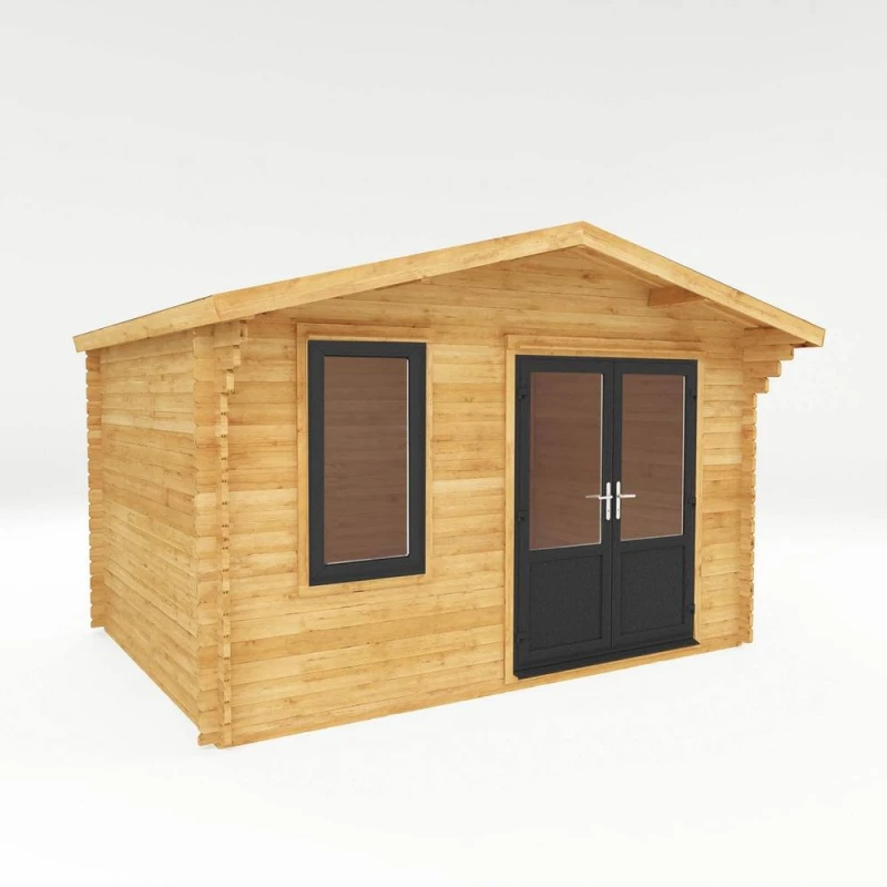 Image of Mercia 4 x 3m Retreat 44mm Log Cabin with UPVC Windows & Doors in Brown Brown Unisex