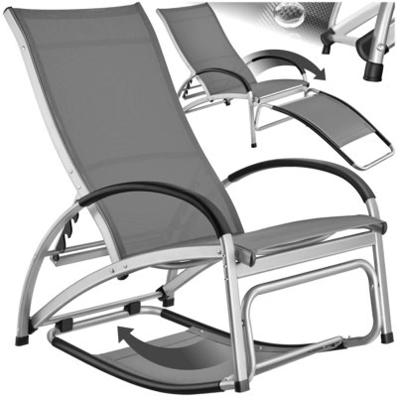 Image of Tectake 1 Sun Lounger Avignon - 2 In 1 Functions, Adjustable Backrest - Anthracite
