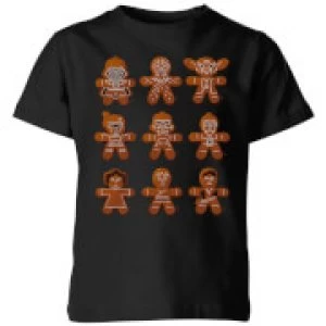 Image of Star Wars Gingerbread Characters Kids Christmas T-Shirt - Black - 5-6 Years