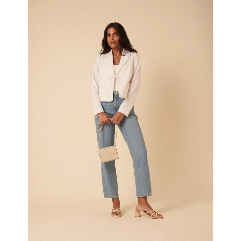 Image of Nobodys Child Luca Tie Jacket White female 4 (3XS)