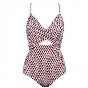 Image of Seafolly Remix Wrap Tie Swimsuit - Indigo Geo