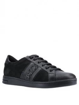 Image of Geox Jaysen Suede And Leather Trainer - Black