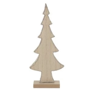 Image of Wooden Tree With Glitter Edge Decoration