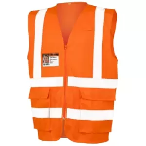 Image of SAFE-GUARD by Result Mens Executive Cool Mesh Safety Vest (M) (Fluorescent Orange) - Fluorescent Orange