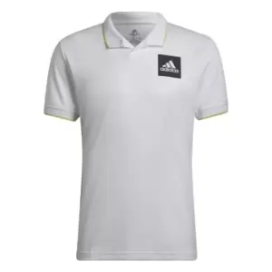 Image of adidas Paris HEAT. RDY Tennis Freelift Polo Shirt Mens - White / Pulse Lime