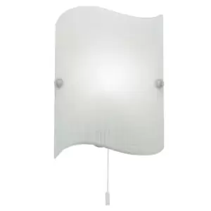 Image of Dimmable LED Wall Light Wave Pattern Opal Glass Shade Office Hall Lamp Lighting