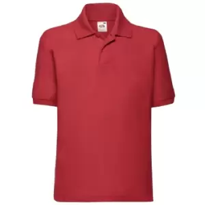 Image of Fruit Of The Loom Childrens/Kids Unisex 65/35 Pique Polo Shirt (Pack of 2) (3-4) (Red)