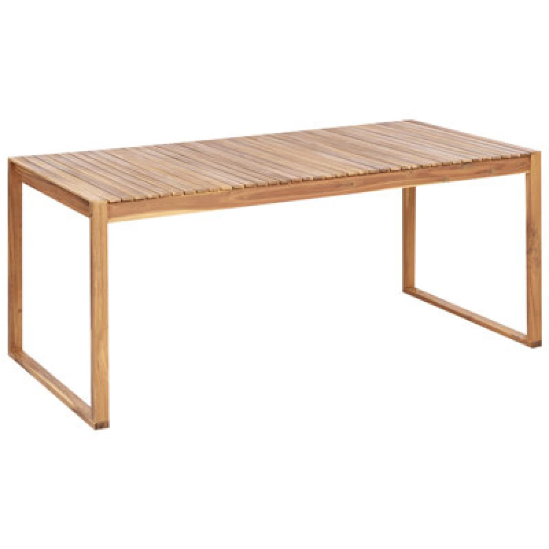 Image of Beliani Garden Dining Table Sassari Ii 180 Cm 90 Cm Certified Acacia Wood Light Brown