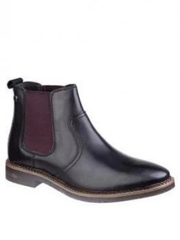 Image of Base London Base London Piper Waxy Leather Chelsea Boot, Black, Size 6, Men