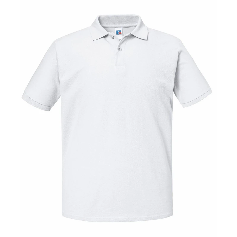 Image of Russell Authentic Eco Pique Polo Shirt White male