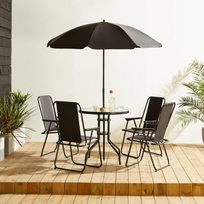 Image of Studio Oxford 6 Piece Patio Set - Black One Size