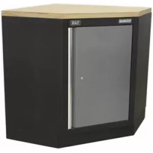 Image of 865mm Modular Corner Floor Cabinet - Adjustable Shelf - Lockable Door - 2 Keys