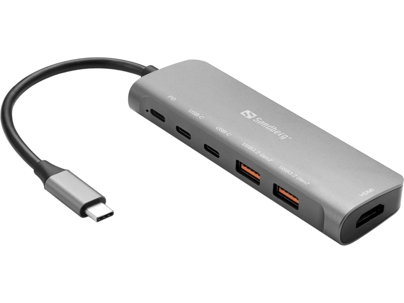 Image of Sandberg USB-C Dock HDMI + 2xUSB-A + 2xUSB-C + PD100W