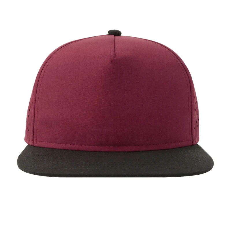 Image of Atlantis Atlantis Men Bank 5 Panel Snapback Cap in Burgundy Burgundy One Size Male 5063300861097