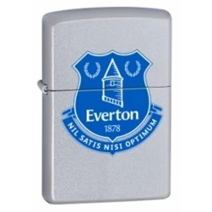 Image of Zippo Everton FC Official Printed Crest Satin Chrome Windproof Lighter