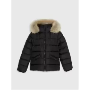 Image of Tommy Hilfiger Essential Down Fur Hood Jacket - Black
