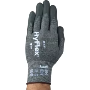 Image of Cut Resistant Gloves, Nitrile Palm Coated, Grey/Black, Size 7