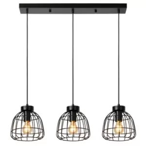 Image of Lucide FILOX - Bar Pendant Light - 3xE27 - Black
