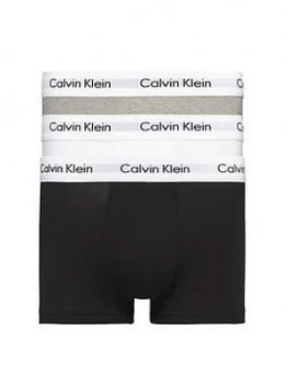 Image of Calvin Klein 3 Pack Low Rise Trunk - Black/White/Grey
