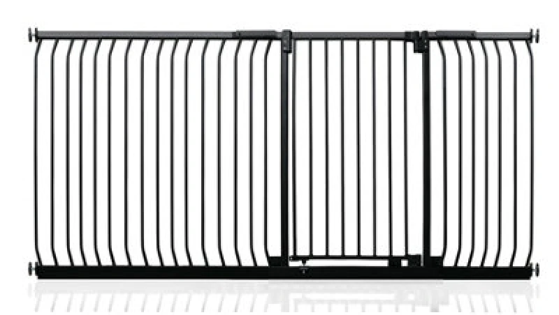 Image of Safetots Extra Tall Elite Safety Gate, 207Cm - 216Cm, Matt Black, Extra Tall 96.8Cm In Height, Pressure Fit Stair Gate