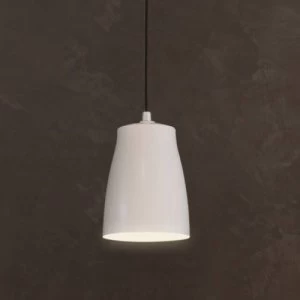 Image of 1 Light Small Ceiling Pendant Matt White, E27