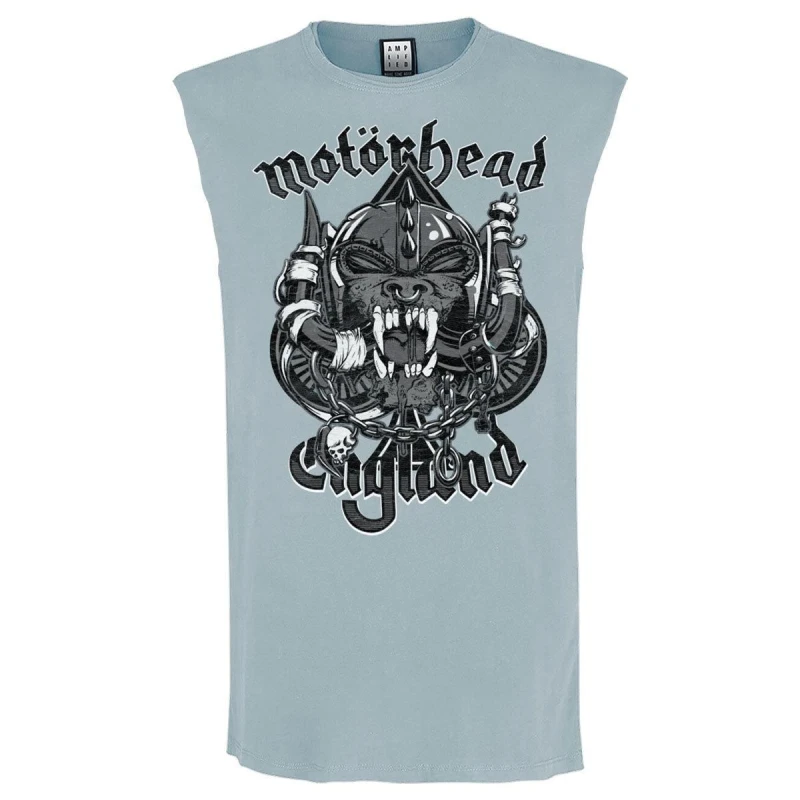Image of Amplified Amplified Men Snaggletooth Crest Motorhead Tank Top in Pale Blue Size: Medium Pale Blue M Male 5063527634979
