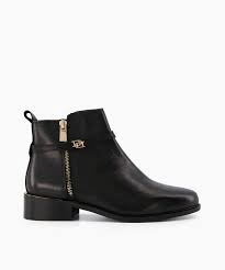 Image of Dune Black Leather 'Peper' Ankle Boots - 3