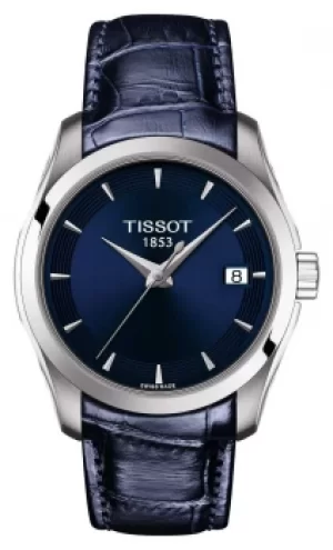 Image of Tissot Womens Couturier Blue Leather Strap Blue Dial Watch