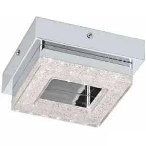 Image of Loops - Wall Flush Ceiling Light Chrome Shade Chrome Clear Plastic Crystal Bulb LED 4W