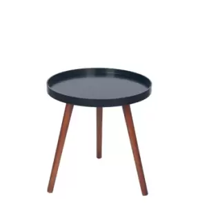 Image of Black MDF and Brown Pine Wood Round Table K/D