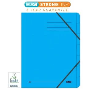 Image of Elba Boston Foolscap Part File Pressboard Elasticated 7 Part Blue Pack of 5