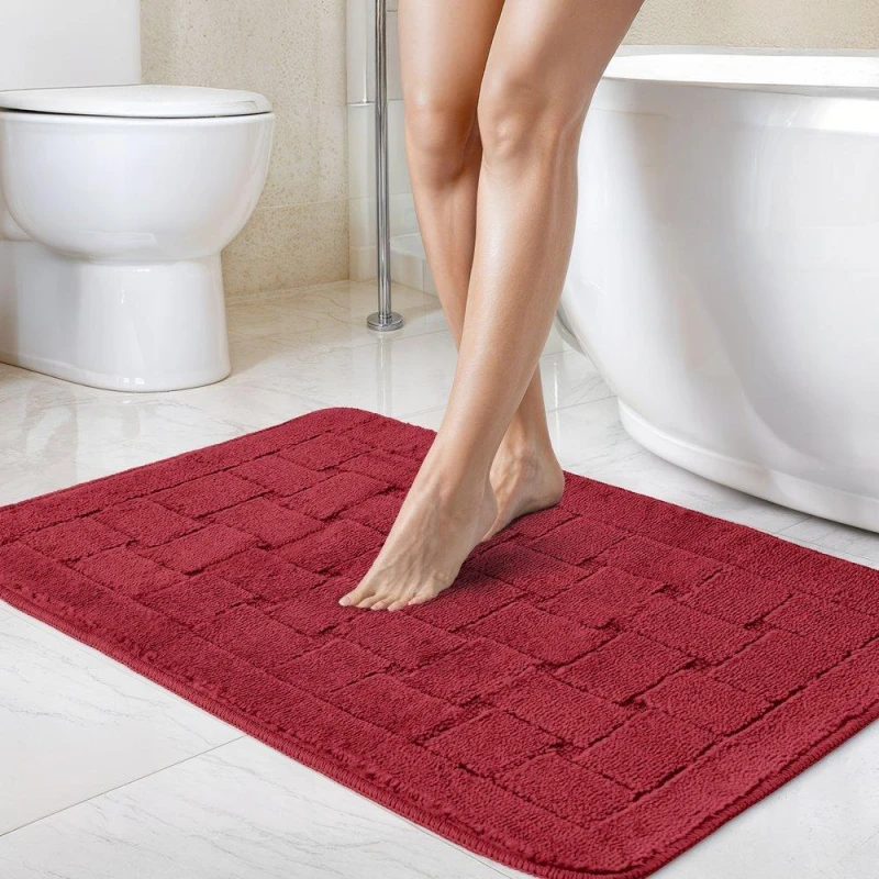 Image of Emma Barclay Orkney - Crosshatch Bath mat Bathmats 45x75cm Red 41478408000