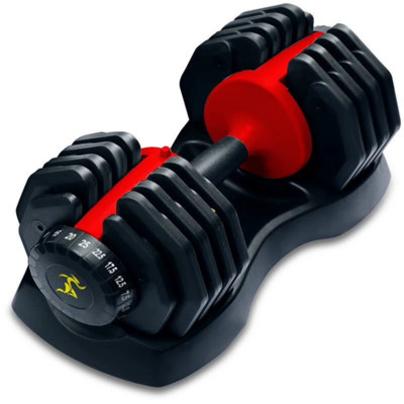 Image of CENTURION SUPPORTS Centurion Supports Urban25 Single Home Fitness Black Red Adjustable Smart Dumbbell from 2.5kg upto 25kg Training Weights Dumbbell 2