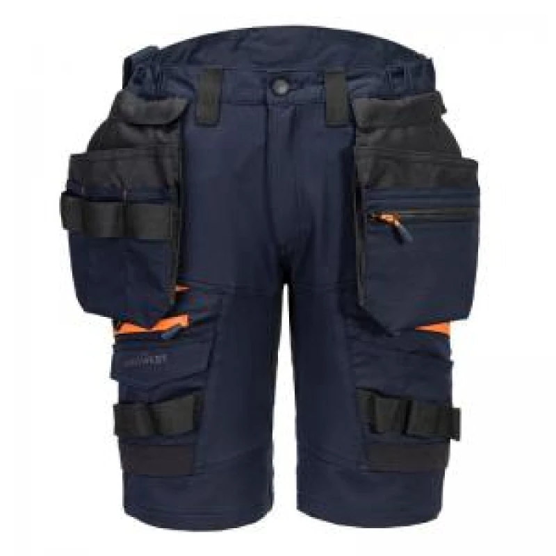 Image of Portwest DX4 Mens Detachable Holster Pocket Shorts DX444DNR26 Colour: Dark Navy