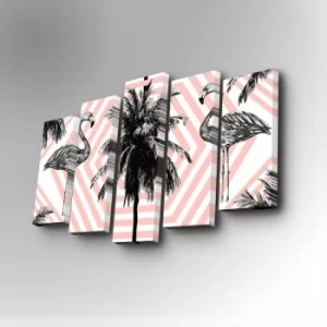 Image of 5PUC-071 Multicolor Decorative Canvas Painting (5 Pieces)