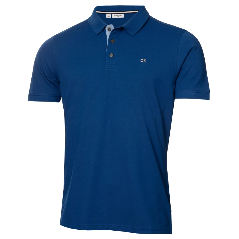 Image of Calvin Klein Golf Mens Short Sleeve Performance Polo Shirt Dresdenb male Small