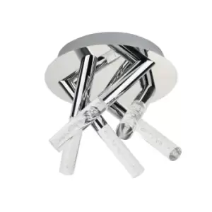 Image of Searchlight Bubbles - LED 5 Light Bathroom Ceiling Light Chrome Bubble Effect IP44