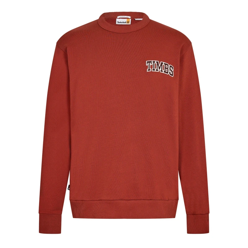 Image of Timberland Mens Timbs Graphic Crew Sweatshirt Burnt Henna male S