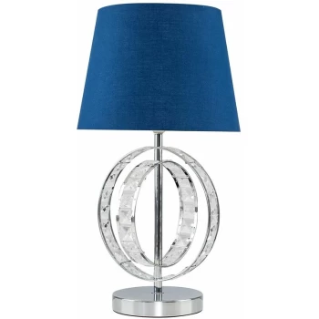 Image of Rothwell Acrylic Jewel Double Hoop Table Lamp - Navy Blue - No Bulb