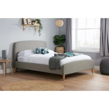 Image of Birlea - Quebec Grey Fabric Upholstered Bed Frame 4ft Small Double 120 cm