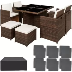 Image of Rattan garden furniture set Manhattan with protective cover - garden tables and chairs, garden furniture set, outdoor table and chairs