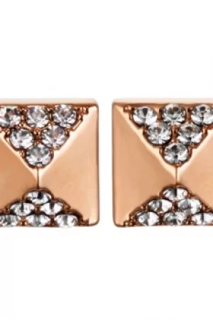 Image of Ladies Karl Lagerfeld Rose Gold Plated Pave Pyramid Earrings 5378313
