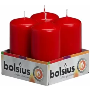 Image of Pillar Candles Tray 4 Red 100/48mm - 103613306841 - Bolsius