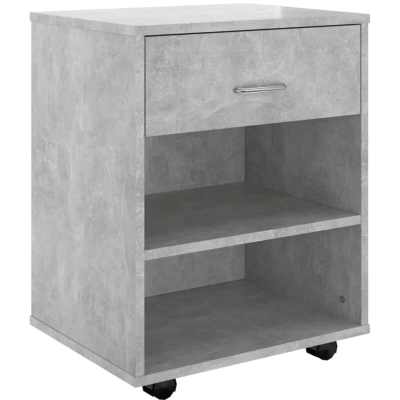 Image of VIDAXL Rolling Cabinet Concrete Grey 46x36x59cm Engineered Wood Vidaxl 8720286610091
