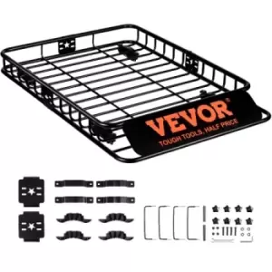 Image of VEVOR Roof Rack Cargo Basket, 117.5 x 91.5 x 11.4cm Rooftop Cargo Carrier, Heavy-duty 90.7 kg Capacity Universal Roof Rack Basket, Luggage Holder for
