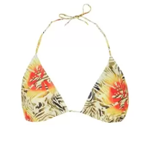 Image of Missguided Fuller Bust Abstract Print Triangle Bikini Top - Green