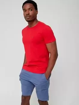 Image of Tommy Hilfiger Stretch Slim Fit Tee - Red, Size L, Men
