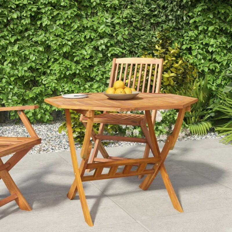 Image of VIDAXL Folding Garden Table 90x75cm Solid Wood Acacia Vidaxl 8720845672287